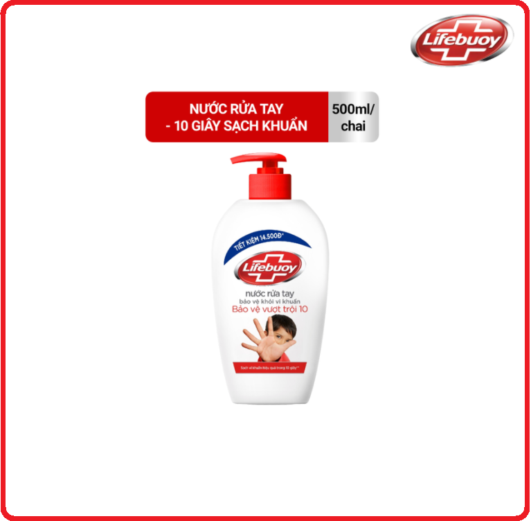 Nước rửa tay lifebuoy diệt khuẩn chai 500g
