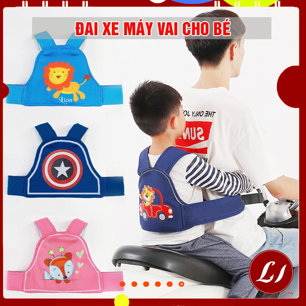 Đai đi xe máy ĐỠ VAI an toàn cho bé LOẠI DÀY từ 18 tháng- 10 tuổi -Labi Kid QATE0114