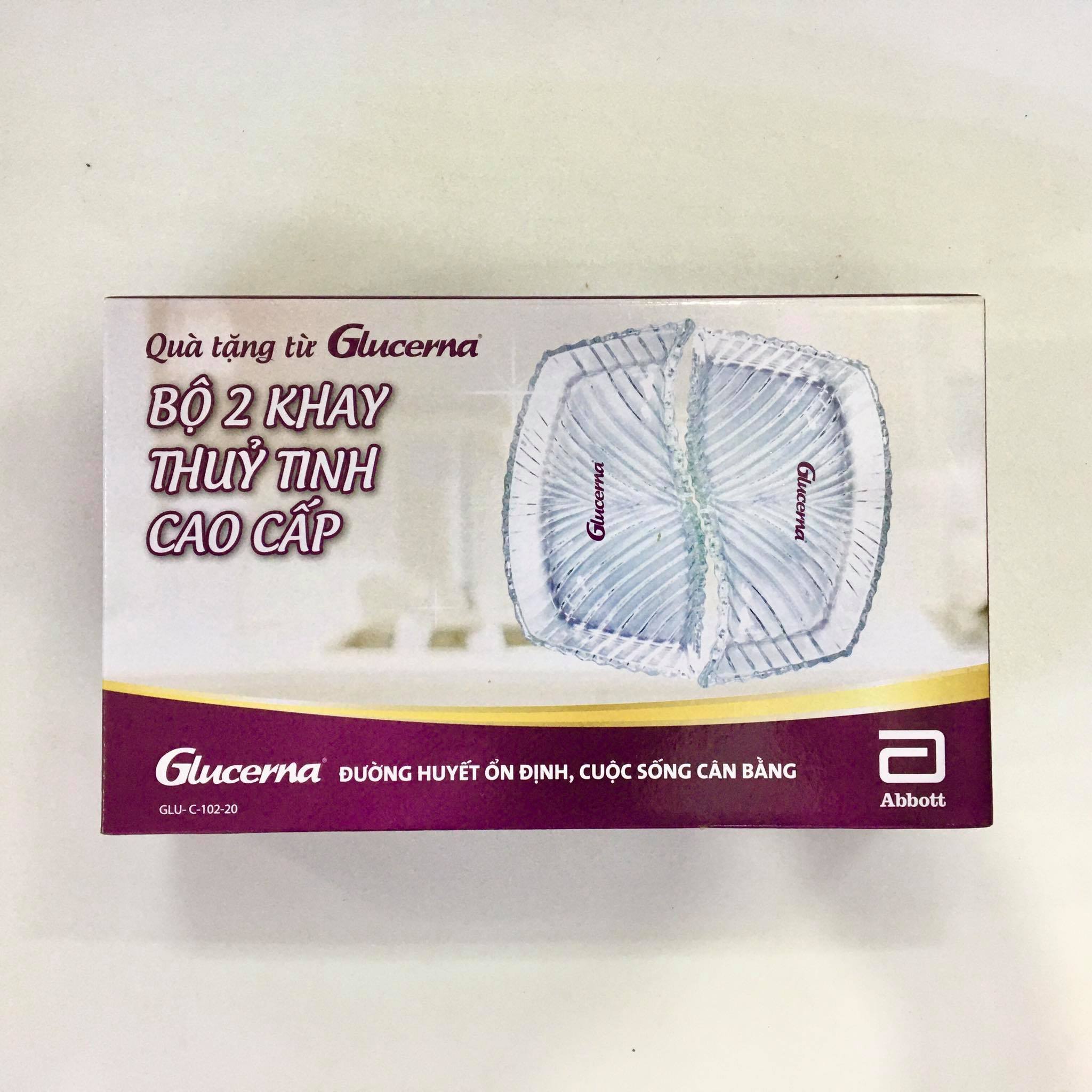 Bộ 2 khay thuỷ tinh cao cấp glucerna