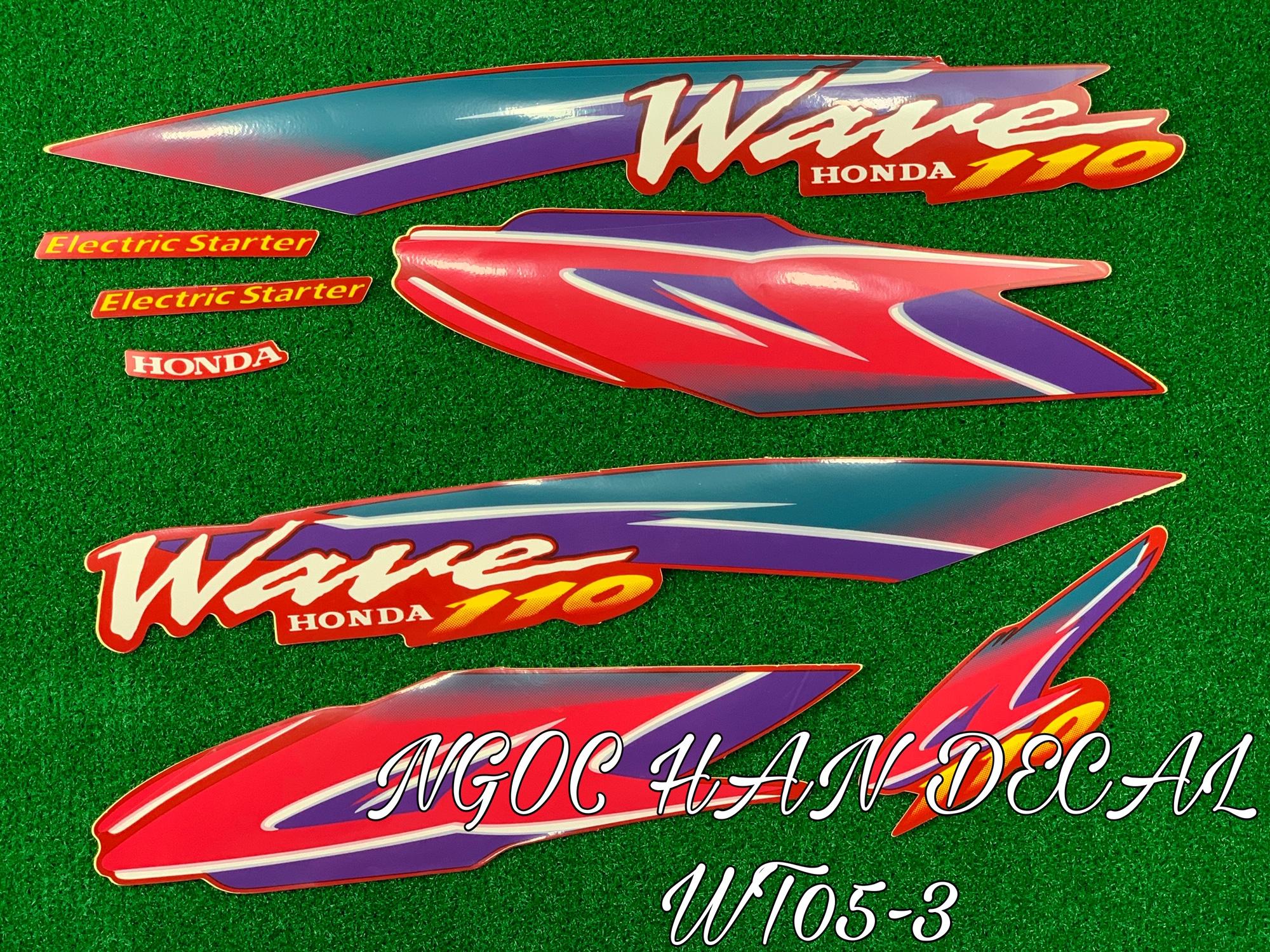 Nguyên bộ tem (3 lớp) Wave Thái 110 màu đỏ đời 1999 -- NGỌC HÂN DECAL