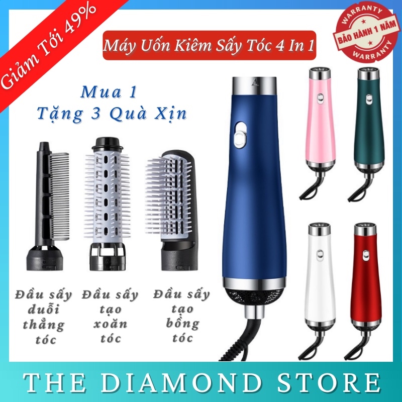 ₪◄ máy sấy tóc đa năng nhật bản kiêm máy uốn tóc tạo kiểu tặng kèm 3 đầu lược duỗi thẳng uốn cong và tạo bồng bềnh cho tóc