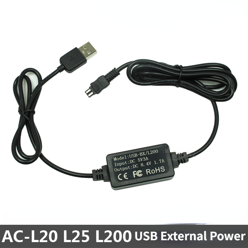 1pcs USB bên ngoài cáp điện cho Sony Máy quay phim AC-L200 L20 l25b