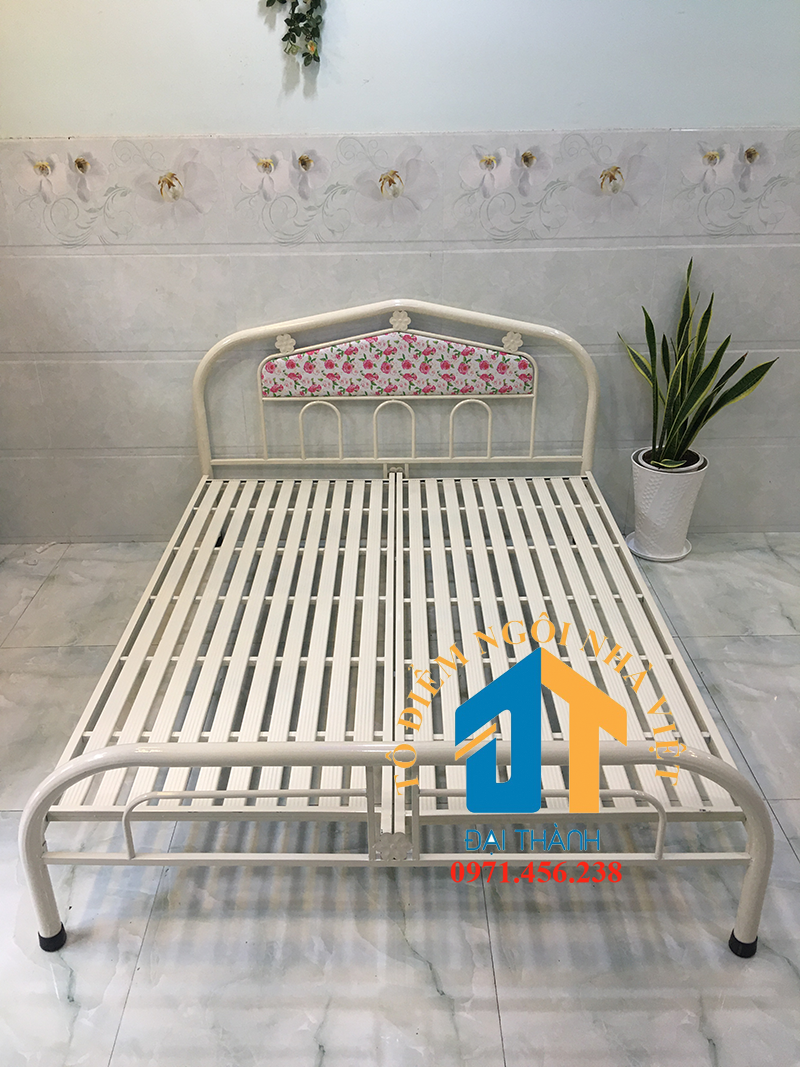 Giường sắt  sắt sơn tĩnh điên kích thước từ 1m đến 1m8x2m (1mx2m,1m2x2m,1m4x2m, 1m6x2m, 1m8x2m) mẫu 08