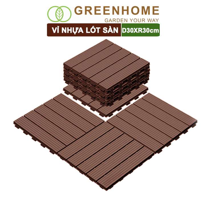 Bộ 10 Vỉ nhựa lót sàn, D30xR30cm, 5 nan, hàng xuất khẩu, dễ lắp đặt, lót ban công, sân vườn, hồ bơi
