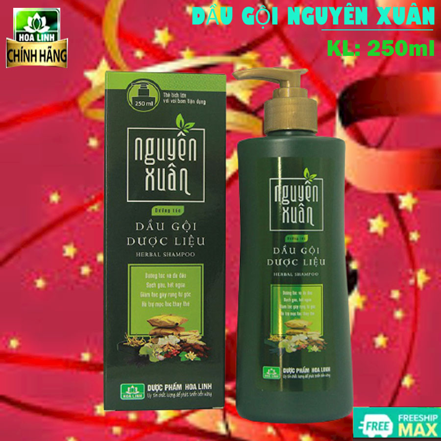 [CHÍNH HÃNG]  Dầu gội Dược liệu Nguyên Xuân xanh 250ml (Dưỡng tóc, phục hồi hư tổn) - MP Khánh Ngọc