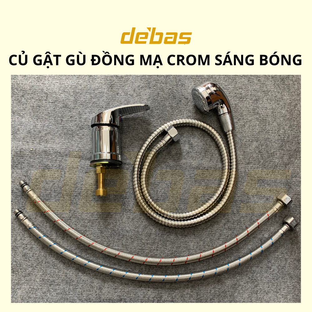 Vòi nước giường gội đầu nóng lạnh củ gật gù, dây sen bát tay, dây cấp chuyên dụng đồng thau cao cấp gật gù Debas