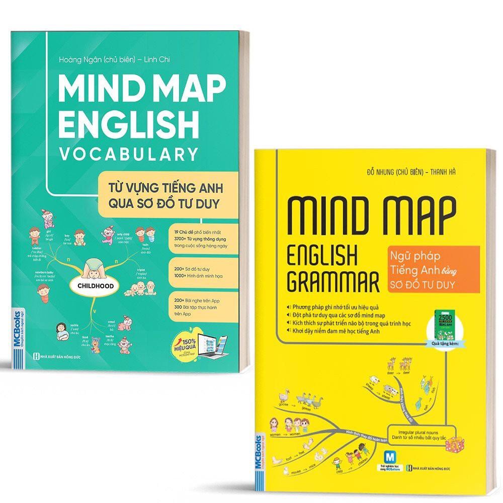 Combo Sách Mindmap English Grammar và Mindmap English Vocabulary - Học Kèm App Online