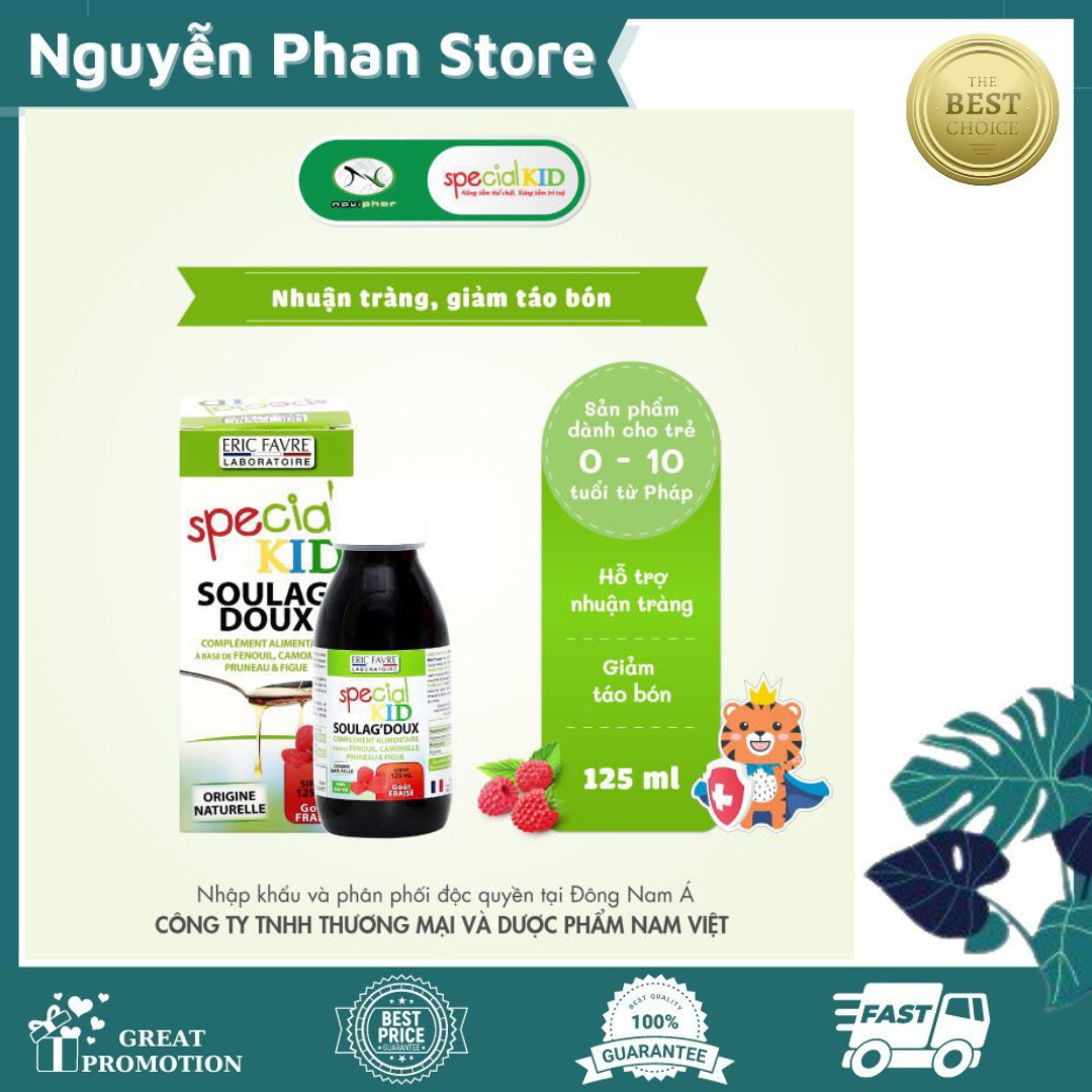 Siro special kid soulag’ doux – thảo dược chống táo bón, đầy hơi cho bé 125ml