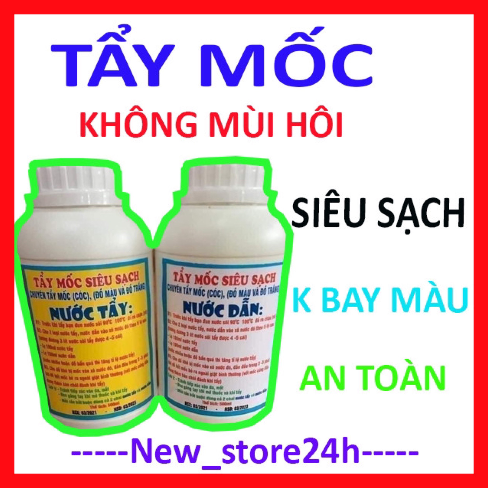 Tẩy mốc quần áo màu, áo trắng