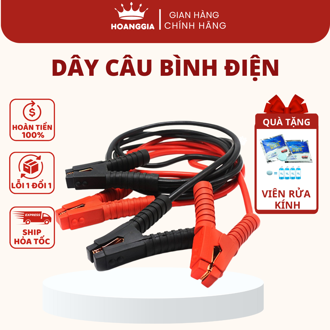 Dây câu bình acquy dây câu bình ắc quy có kẹp cách điện bảo hành 12 tháng tải 1000A 2000A 3000A