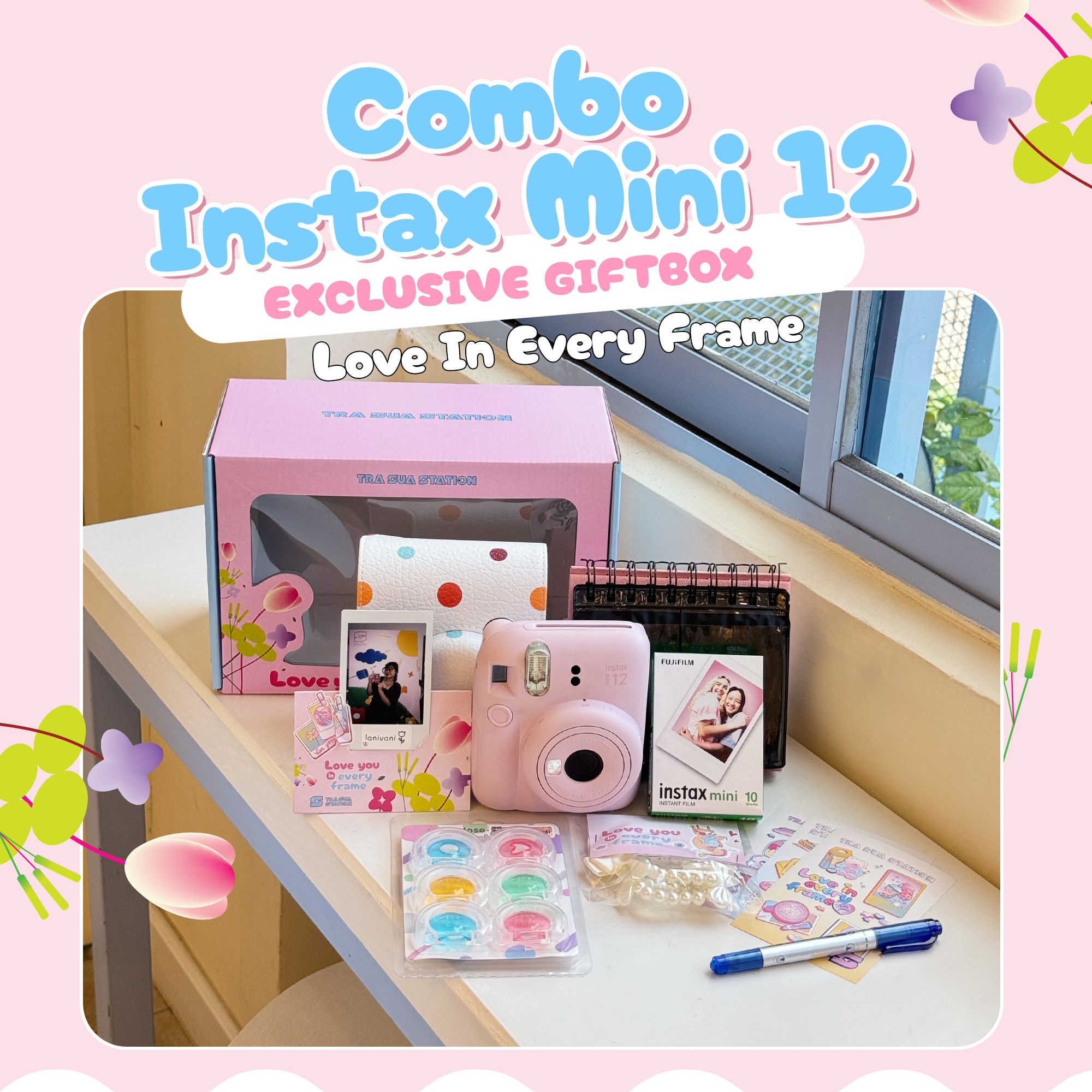 [HCM] Combo Instax Mini 12 - Combo máy chụp ảnh lấy liền Fujifilm Instax Mini 12 và phụ kiện - BẢO HÀNH CHÍNH HÃNG 1 NĂM