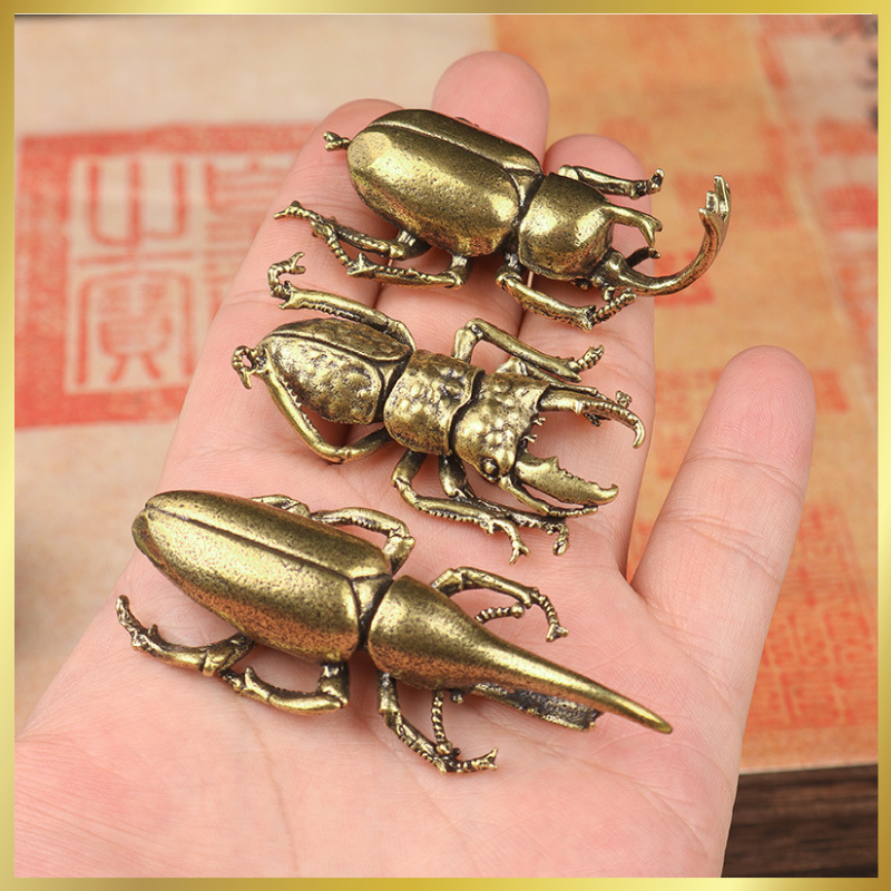 Mô Hình Bọ Cánh Cứng Bằng Đồng,Trưng Bày, Trang Trí Tiểu Cảnh