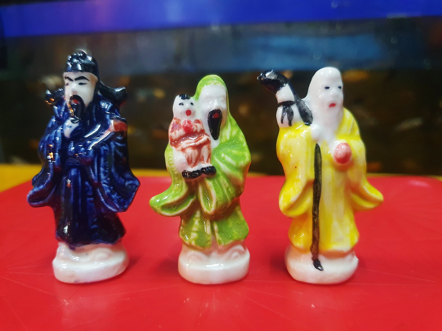 "Hoàn tiền đến 10%" BỘ BA ÔNG PHÚC LỘC THỌ TRÁNG MEN TRANG TRÍ HỒ CÁ NON BỘ SIZE CAO 6CM