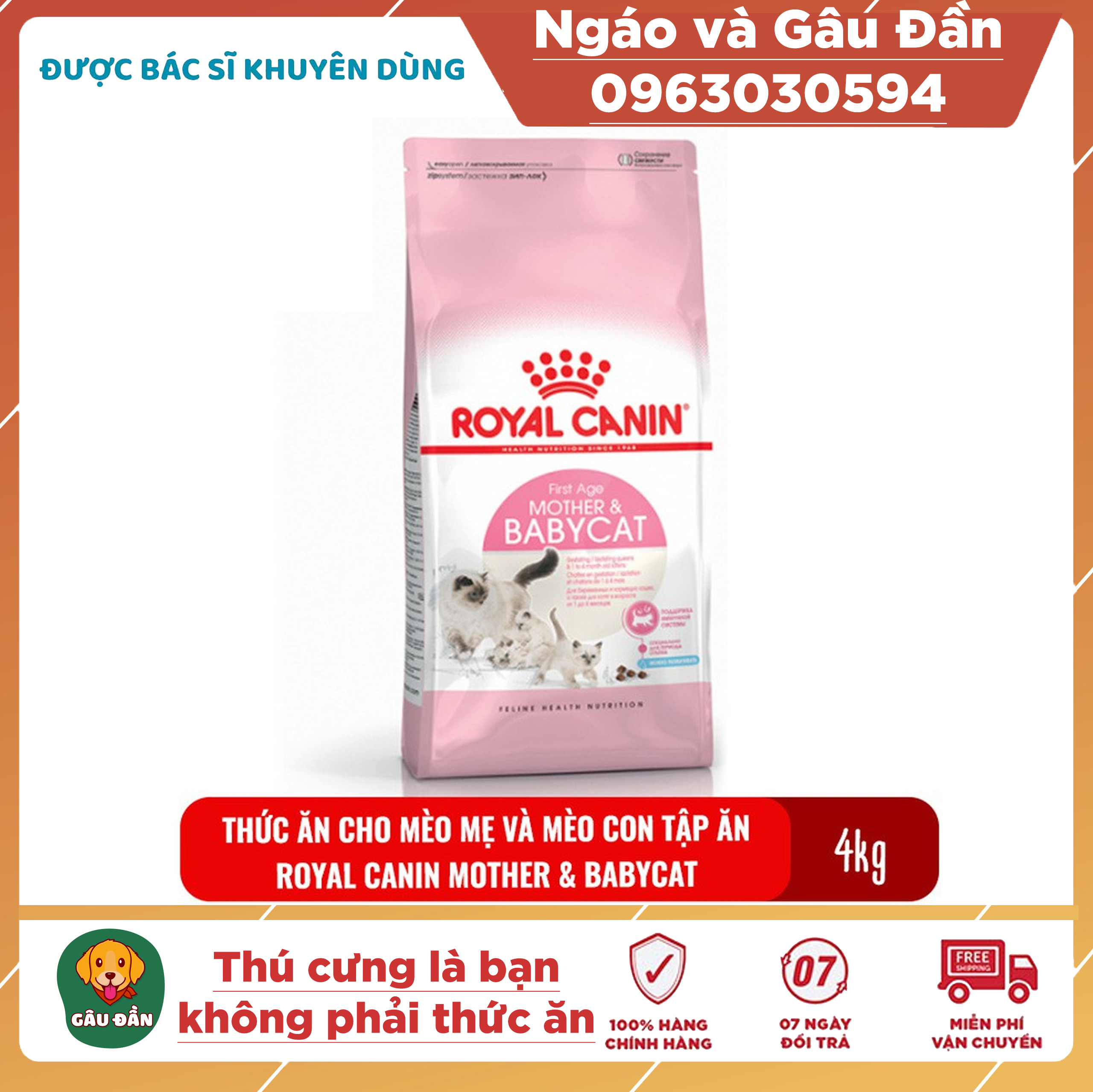 Thức ăn cho mèo mẹ và mèo con tập ăn Royal Canin Mother and BabyCat 4kg