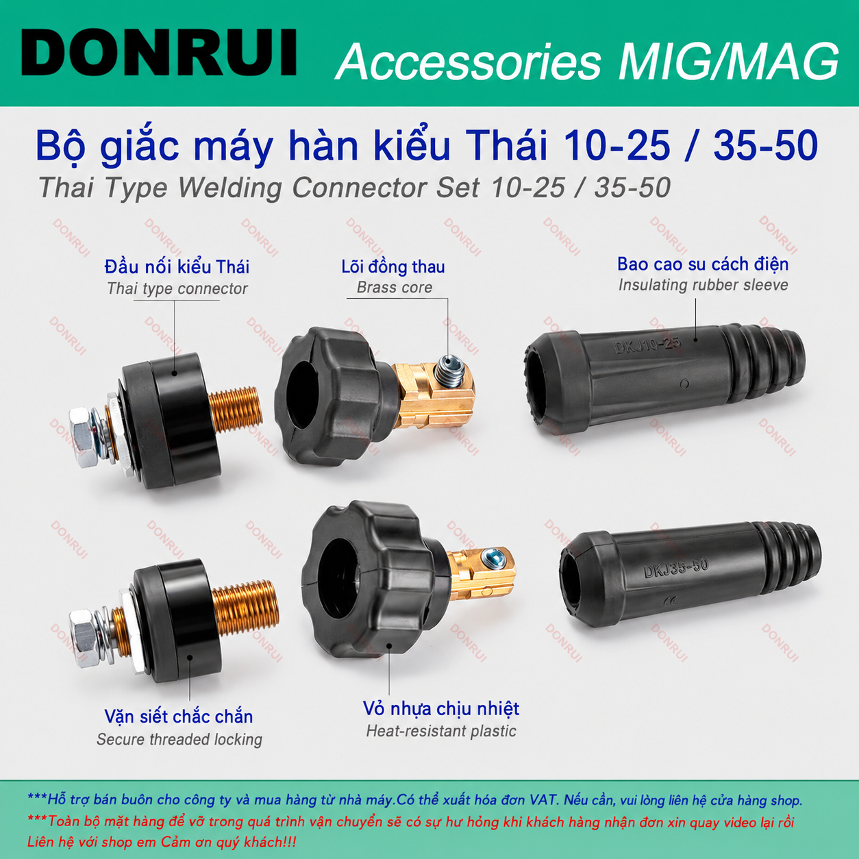 Set of 10-25 and 35-50 Spiral Thread Welding Machine Jacks, Super Durable, Anti-Movement, No Wire Falling Off, Thai Style Giá 40,000 Đồng*Miễn phí vận chuyển