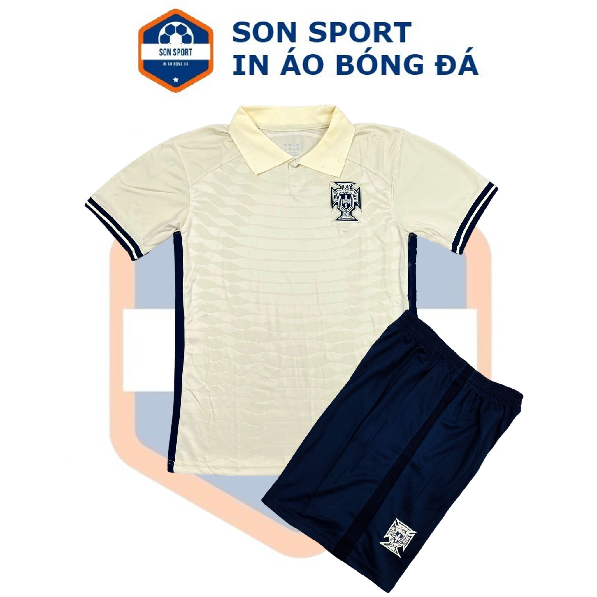 Bộ quần áo bóng đá Fex thái CLB Bồ Đào Nha màu trắng ngà