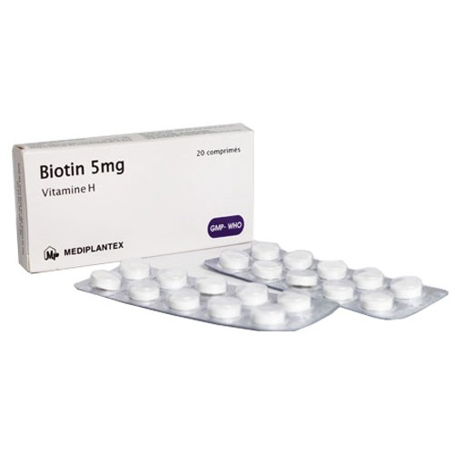 BIOTIN 5MG VITAMIN H - BỔ SUNG VITAMIN H, NGỪA RỤNG TÓC HỘP 20 VIÊN
