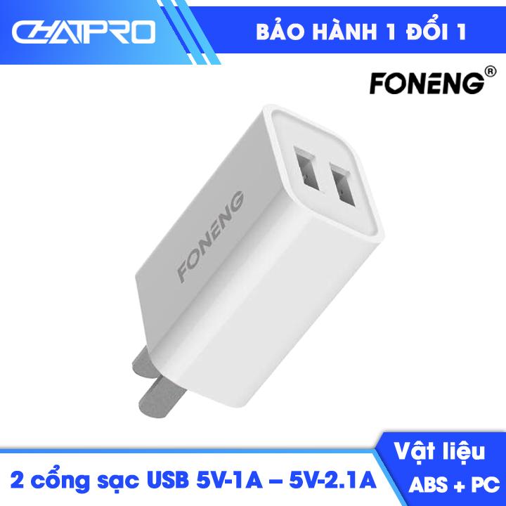 Củ sạc 2 cổng usb 2.1a foneng 3c-1
