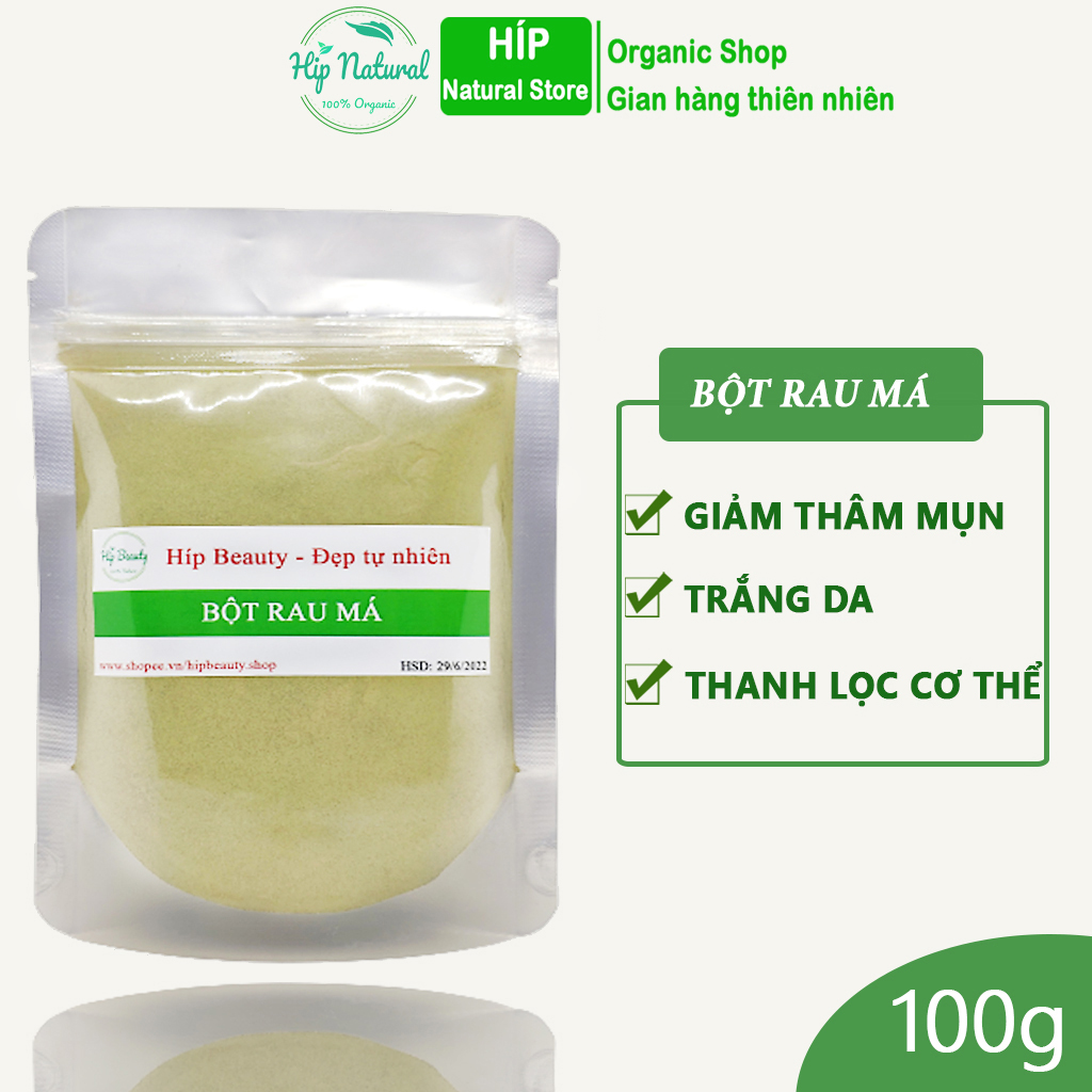 Bột rau má sấy lạnh nguyên chất 100GR, bột rau má chăm sóc da tự nhiên