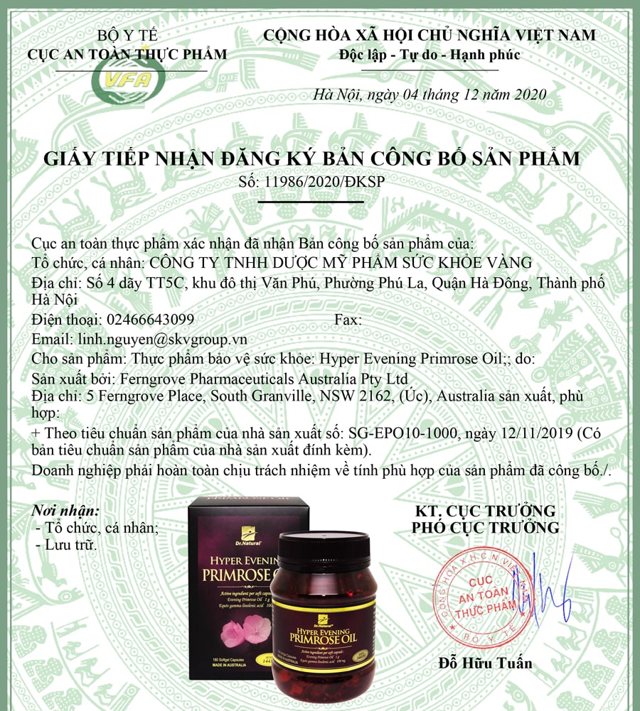 Viên uống Bổ Sung Nội Tiết Hyper Evening Primrose Oil 180 viên 3