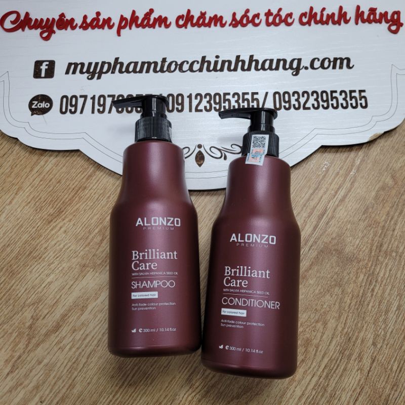 Dầu gội xả alonzo brilliant chăm sóc tóc nhuộm 300ml
