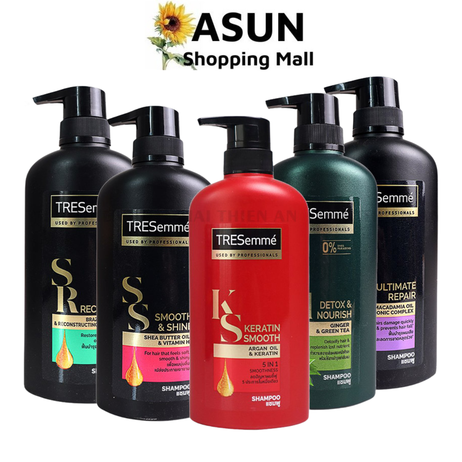 Dầu gội - dầu xả tresemme vào nếp suôn mượt, ngăn gãy rụng chuẩn salon 450ml thái lan