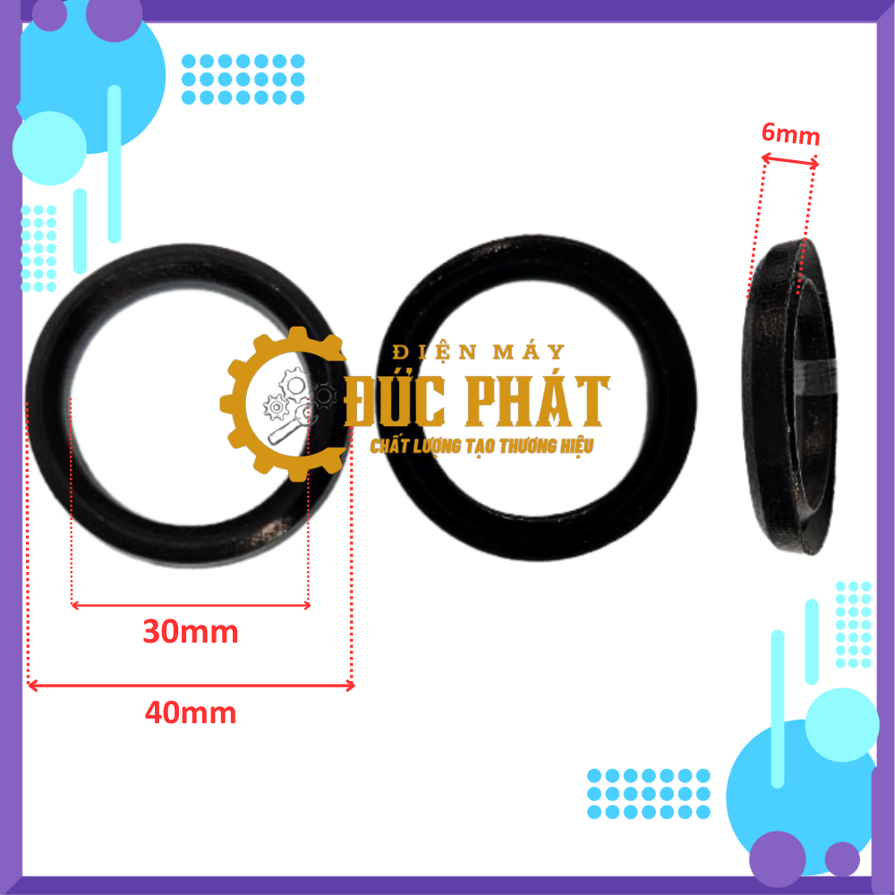 Combo 12 phốt nước bố dùng cho ty sứ 2hp,đk trong 30mm,đk ngoài 40mm đầu phun xịt ,đầu xịt rửa xe phot30b
