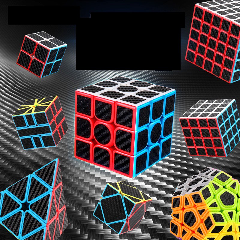 Bộ Sưu Tập Khối Rubik Carbon Qiyi Mofang 2x2 3x3 4x4 5x5 Tam Giác 12 Mặt