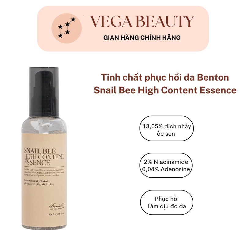 [BAO BÌ MỚI] Tinh chất dưỡng phục hồi da Benton Snail Bee High Content 100ml chiết xuất từ dịch ốc sên