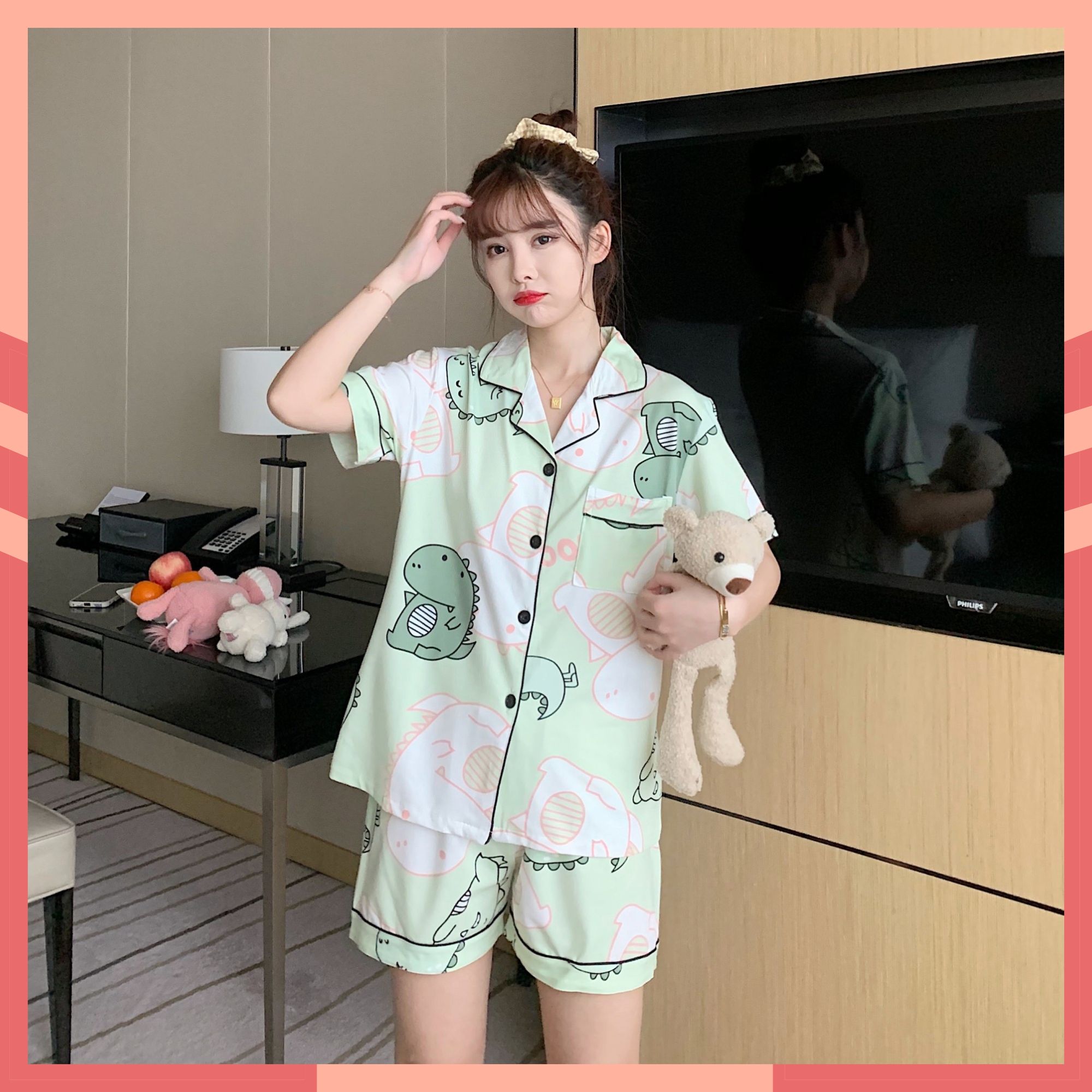 Đồ bộ pijama ngắn mặc nhà, bộ ngủ cộc nhiều màu xinh xắn nhẹ nhàng cccp10