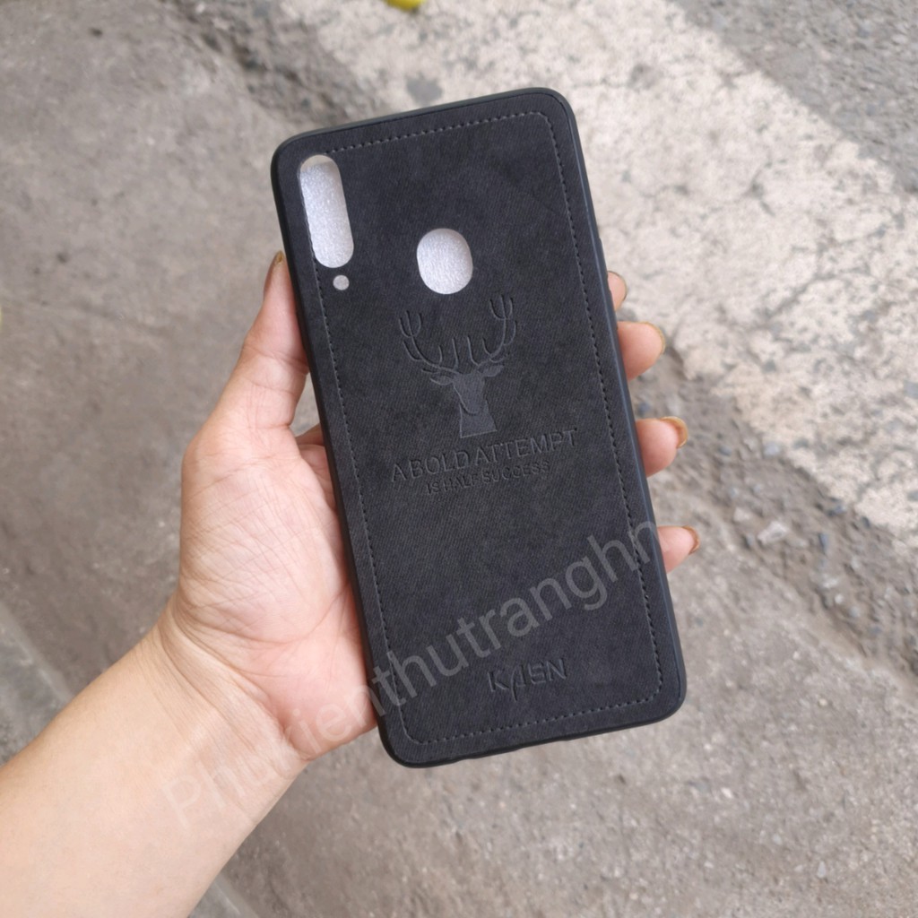 Ốp giả da hươu samsung a20s - 3 màu đen/ xám/ nâu