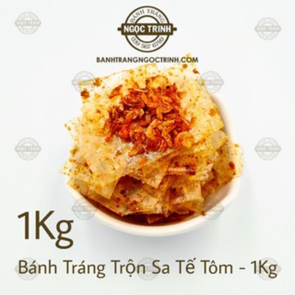 Bánh tráng trộn sa tế tôm siêu ngon bánh tráng Ngọc Trinh