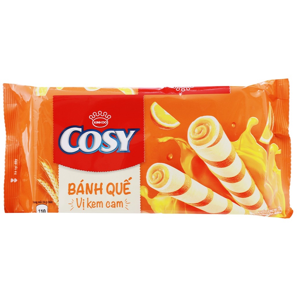 Bánh quế vị kem Cosy các vị DứaCam socola Dâu gói 132g