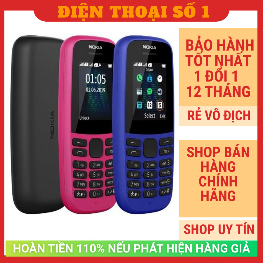 ĐIỆN THOẠI NOKIA 105 (2017-2019) CHO KIỂM HÀNG PIN KHỎE SÓNG KHỎE