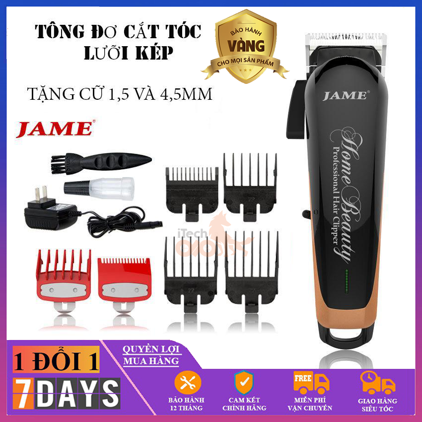 Tông đơ cắt tóc lưỡi kép chuyên nghiệp jame 1070 công suất 10w+tặng cữ 1,5 và 4,5 mm