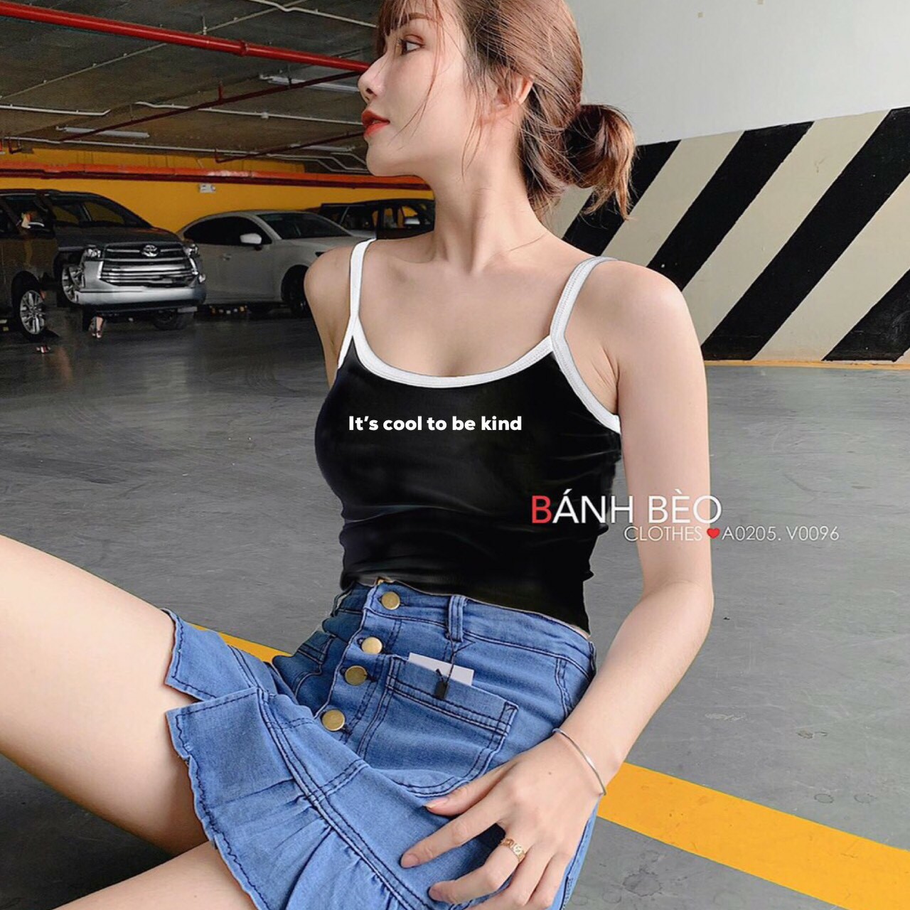 Áo 2 dây viền in chữ,áo 2 dây nữ,ly store