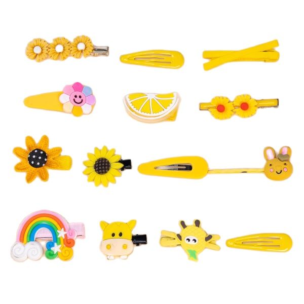 Set 14 kẹp tóc xinh xắn cho bé gái phong cách Hàn Quốc