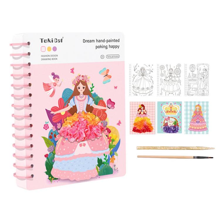 Princess Dress Up Coloring Book Art Dress Up Book DIY Craft Kit Princess