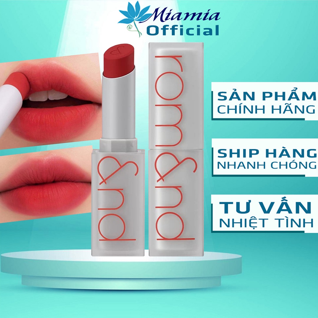 Son Thỏi Romand Zero Matte Lipstick Son Lì Mịn Màu 17 Red Heat Đỏ Thuần CAM KẾT CHÍNH HÃNG