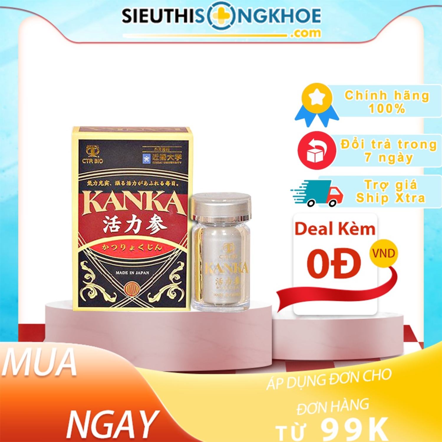 Bổ thận kanka - viên uống hỗ trợ cải thiện sức khỏe nam giới - 60v