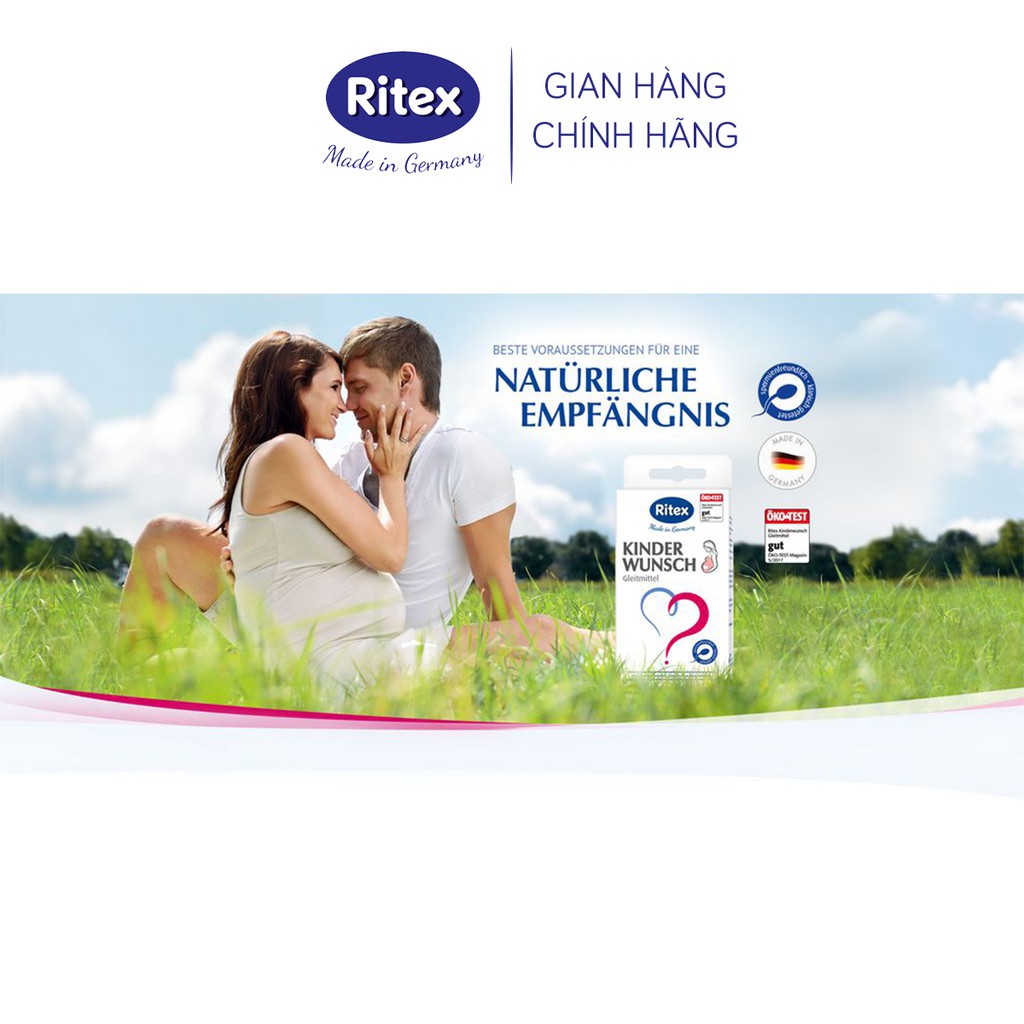 Gel bôi trơn Ritex Kinder Wunsch hỗ trợ thụ thai tự nhiên - hộp 8 tuýp x 4ml- RGK001