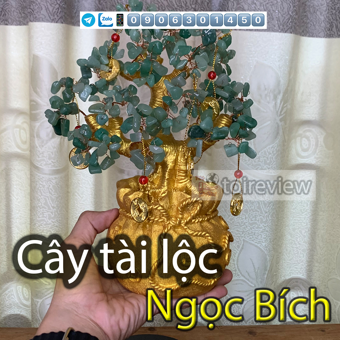 Cây tài lộc mạ vàng ngọc bích đồng tiền vàng