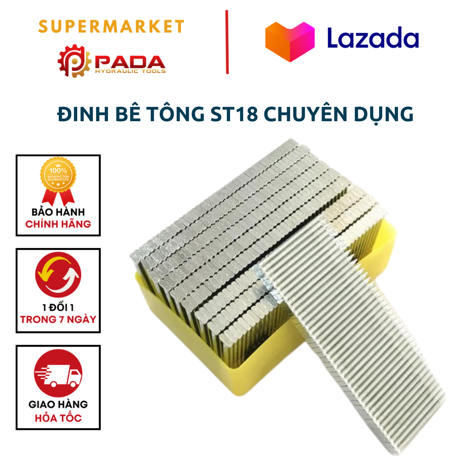 Đinh bê tông st18 chuyên dụng cho máy bắn đinh bê tông- hộp 400 đinh