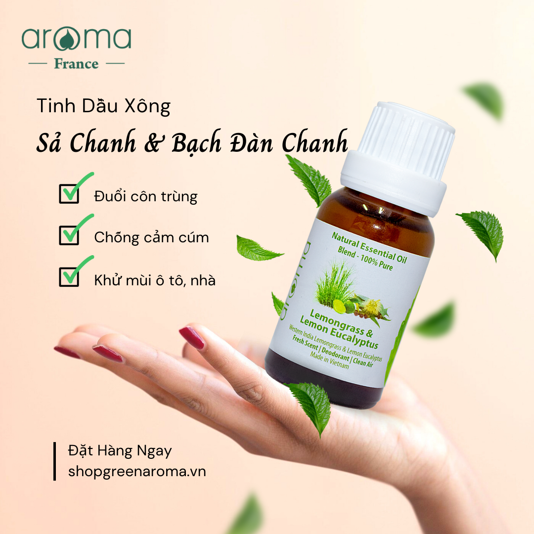 Tinh Dầu Aroma Sả Chanh & Bạch Đàn Chanh Thiên Nhiên - 10ml/15ml/30ml/50ml.