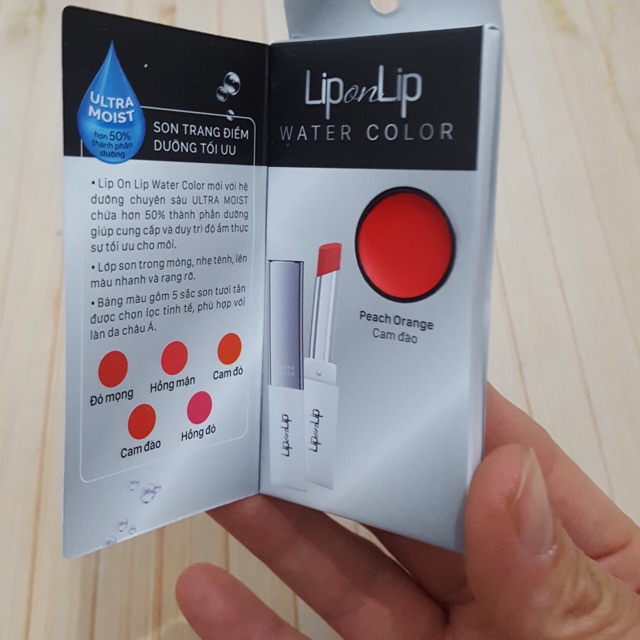 Combo 2 Mẫu thử son Lip on Lip water color 0,5g màu cam đào