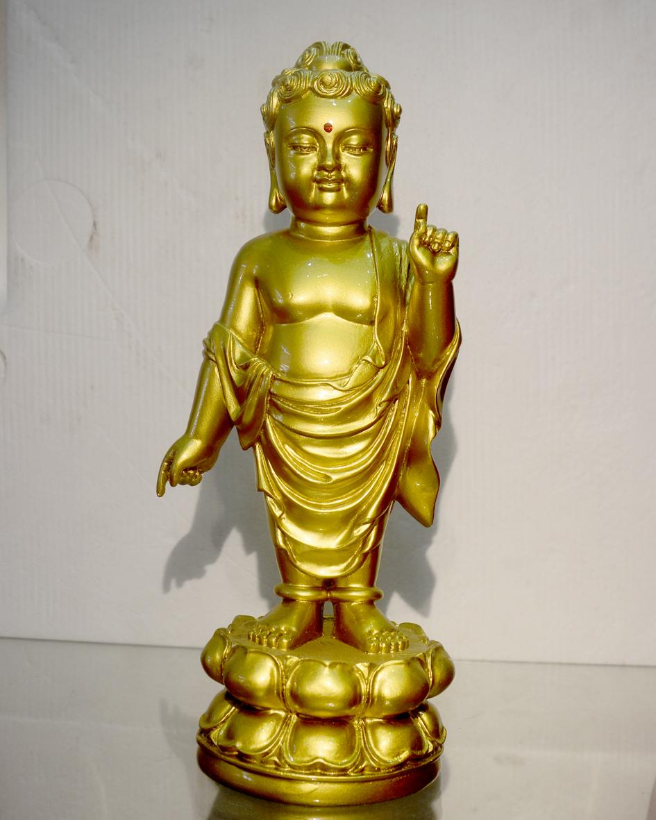 Tượng Đức Phật đản sanh cao 24cm-Nhiều mẫu. Màu sắc tượng được sơn vẽ tỉ mỉnước sơn chất lượng tốtcó thể lau chùivệ sinh với nước dễ dàngkhông phai màu sơn.