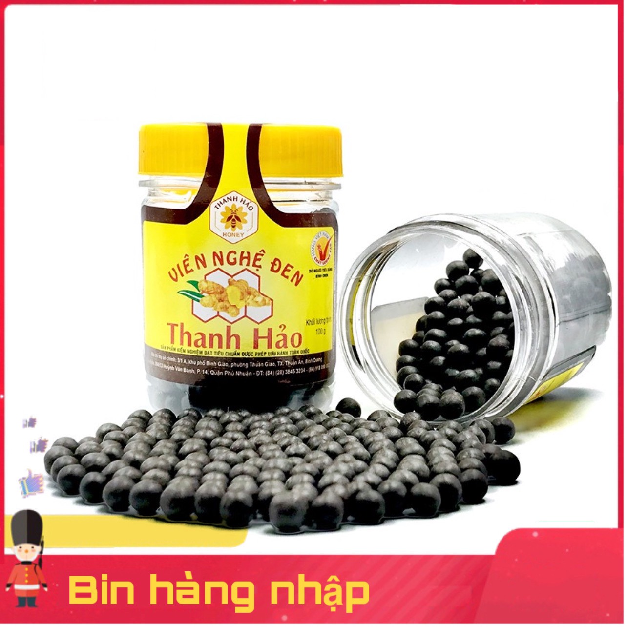 Viên nghệ đen mật ong thanh hảo 100g