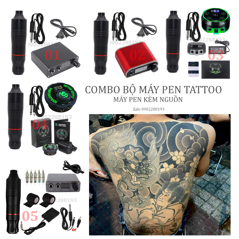 Bộ máy xăm - bộ máy pen kèm nguồn - chuyên tattoo thẩm mỹ- chất lượng tốt.