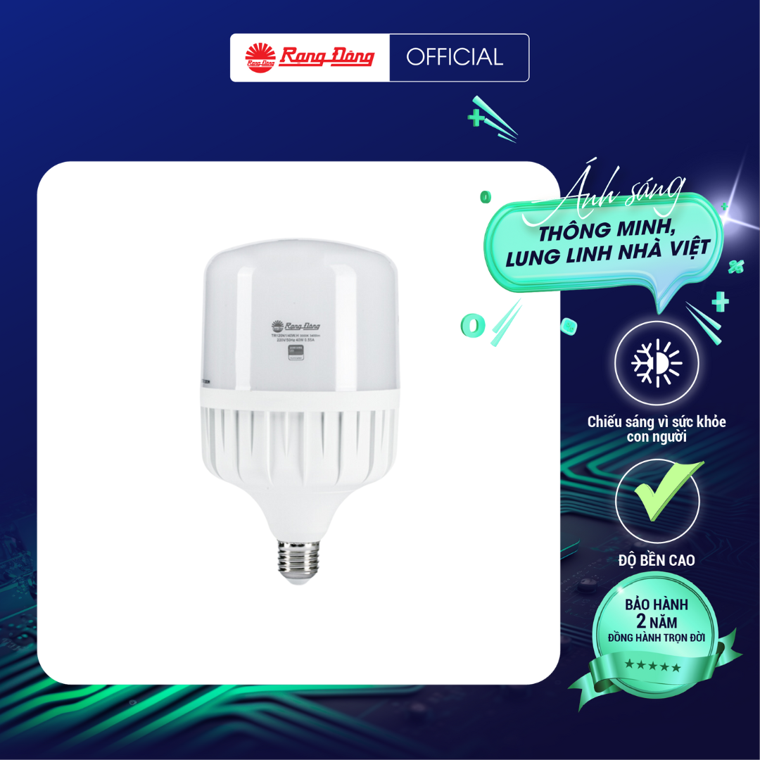 Bóng đèn LED BULB TR120N1/40W trụ Chính hãng Rạng Đông Siêu tiết kiệm điện Tuổi thọ cao Sử dung chip LED đáng tin cậy