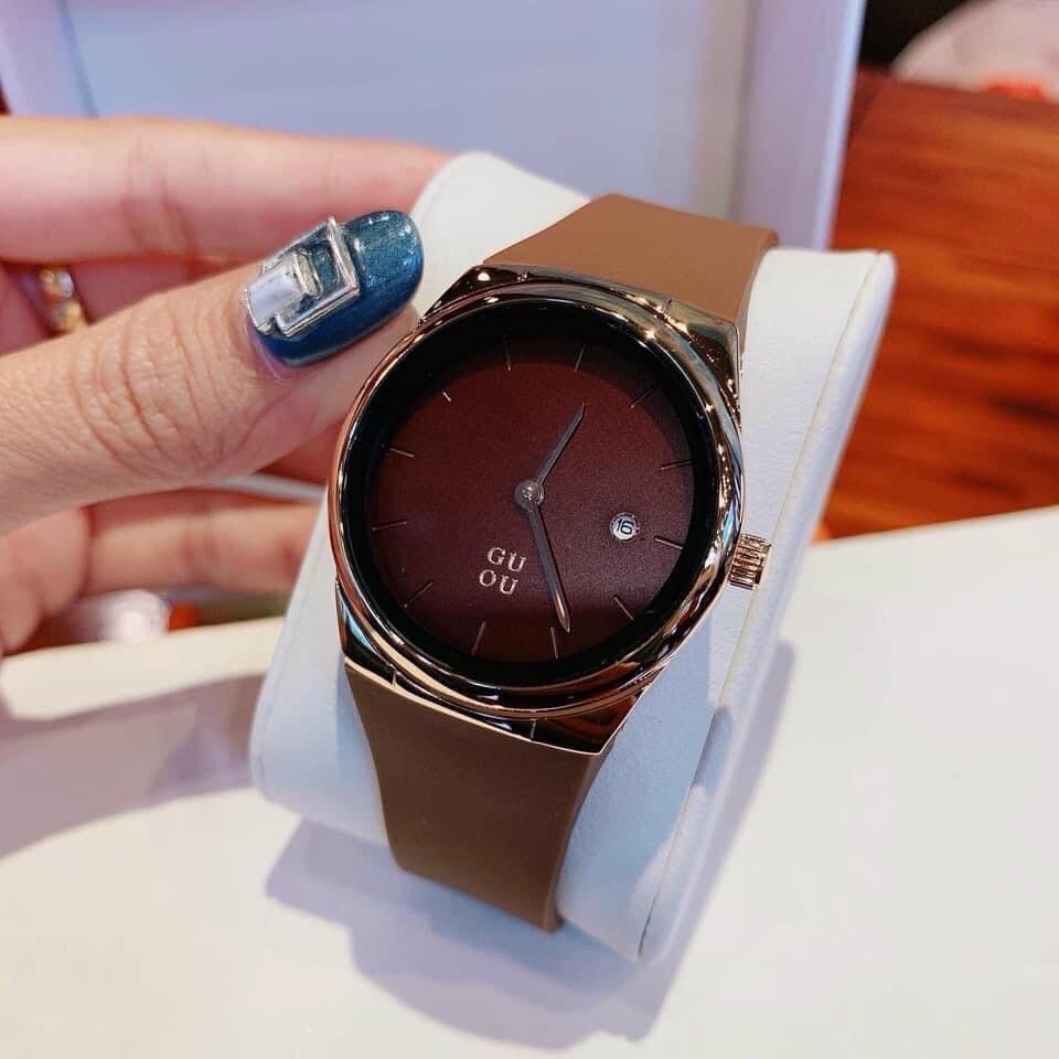 Đồng hồ nữ thời trang chống nước có lịch ngày dây cao su mẫu mới 2022 - shop bình minh